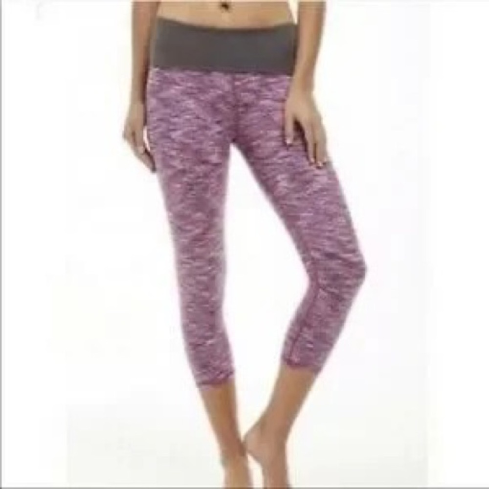 Pink and Gray Cropped Leggings